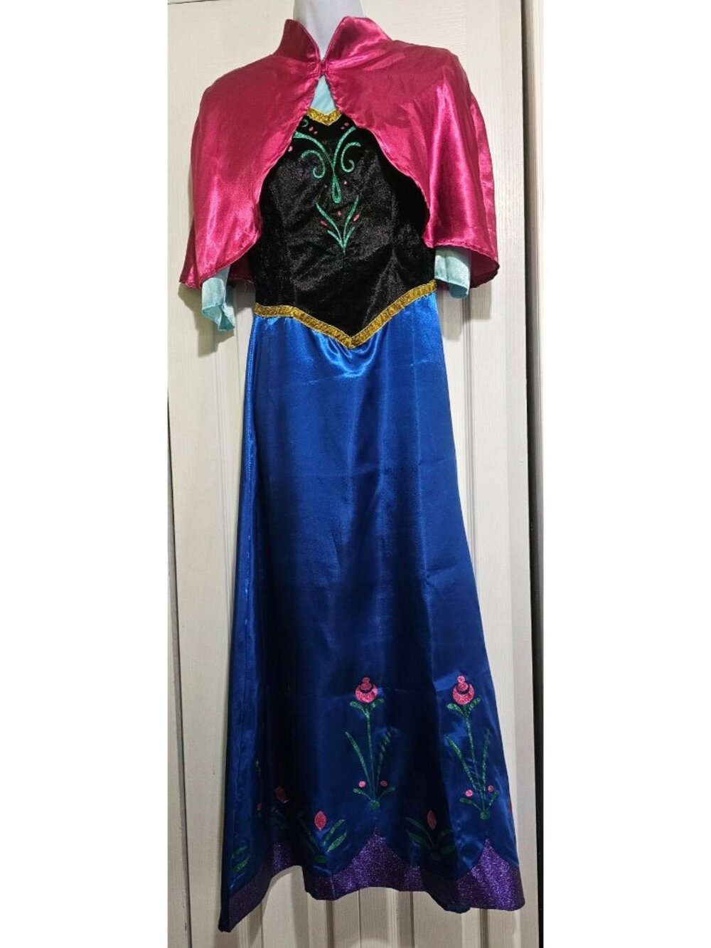 Disney Frozen Traveling Anna Costume Disguise Halloween Women Teen Party L/XL